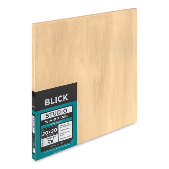 Blick; Blick Studio Artists' Wood Panel - Flat Cradle, 20" x 20", 7/8" Cradle; Category:Wood & Hardboard Panels; Image:1